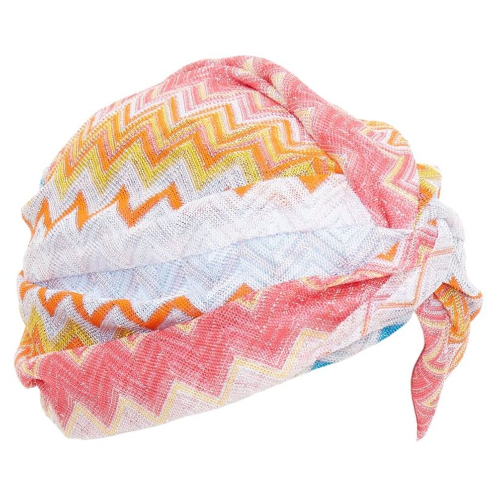 Missoni lame viscose chevron knit turban hat